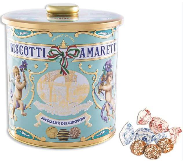 Crunchy Amaretti di Saronno in a tin