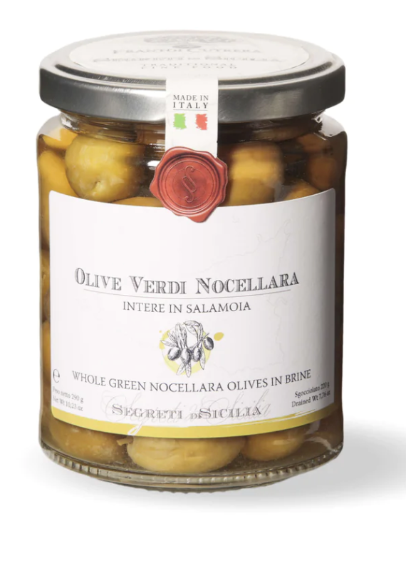 Olive verdi intere in salamoia