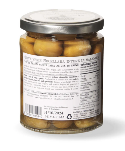 Olives vertes entières en saumure - 290 gr.