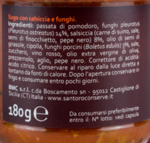 Sauce saucisse et champignons - 180 gr