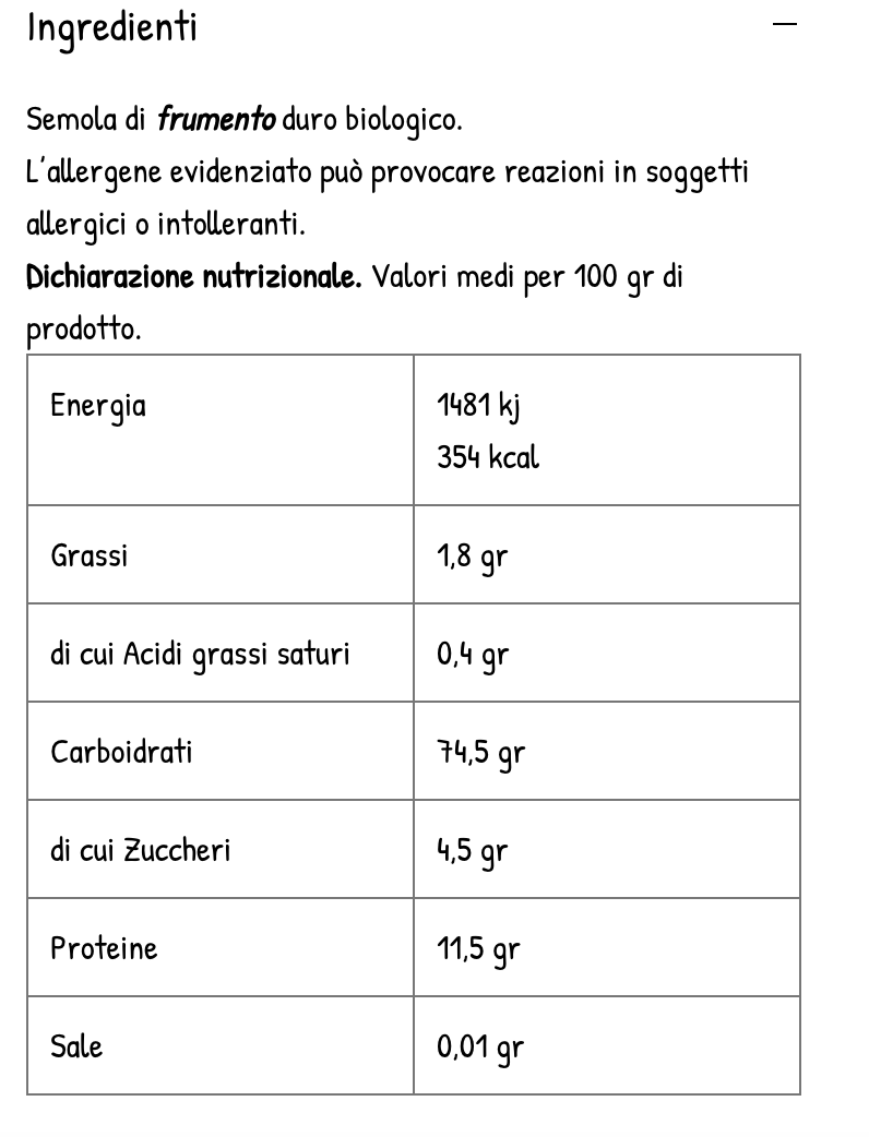 Pasta di grano antico Bio - "Fusilli"