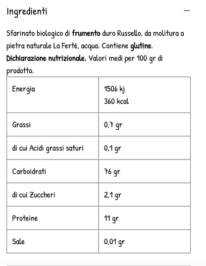 Pasta Bio "Rigatoni Russello"