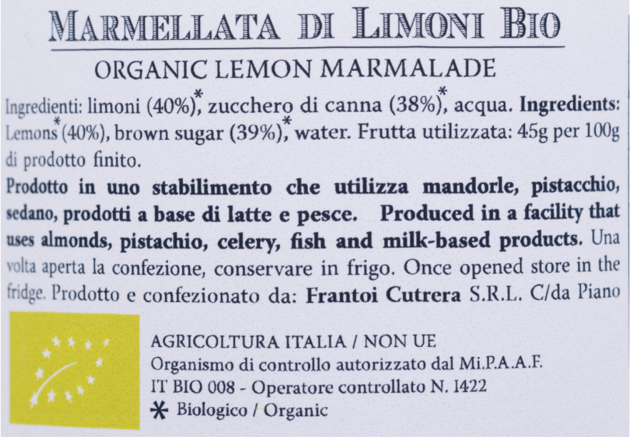 Marmellata di limoni Bio