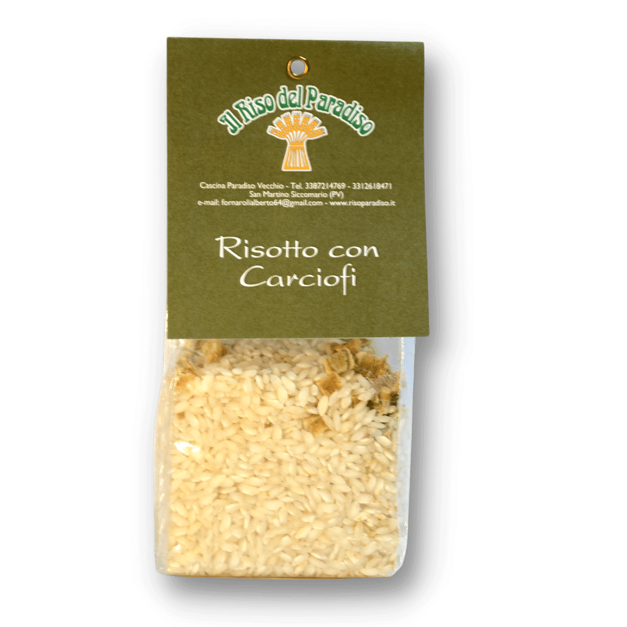 Risotto preparato con carciofi